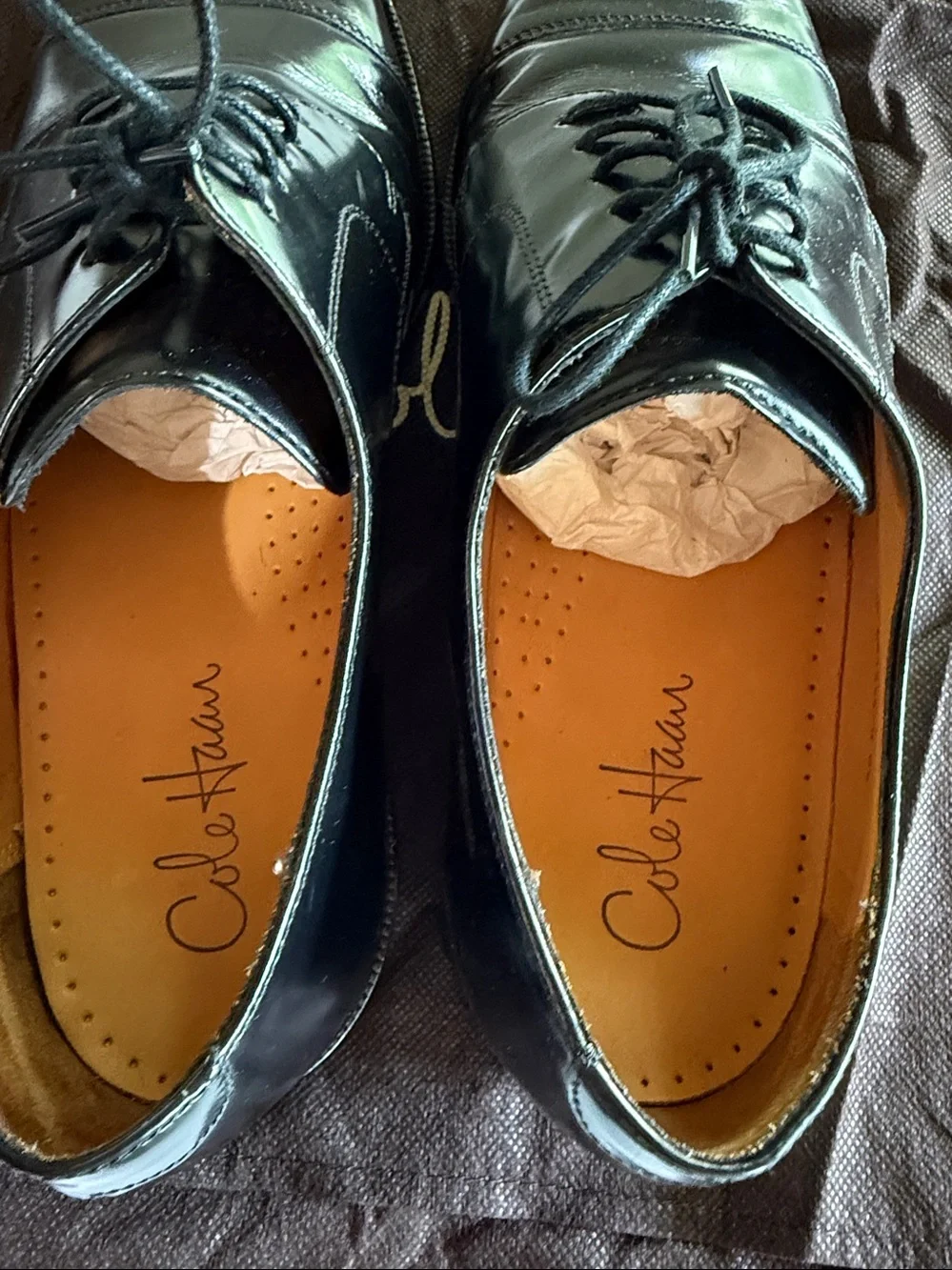 Cole Haan Men's Black Leather Cap Toe Derby Dress Shoes size 13